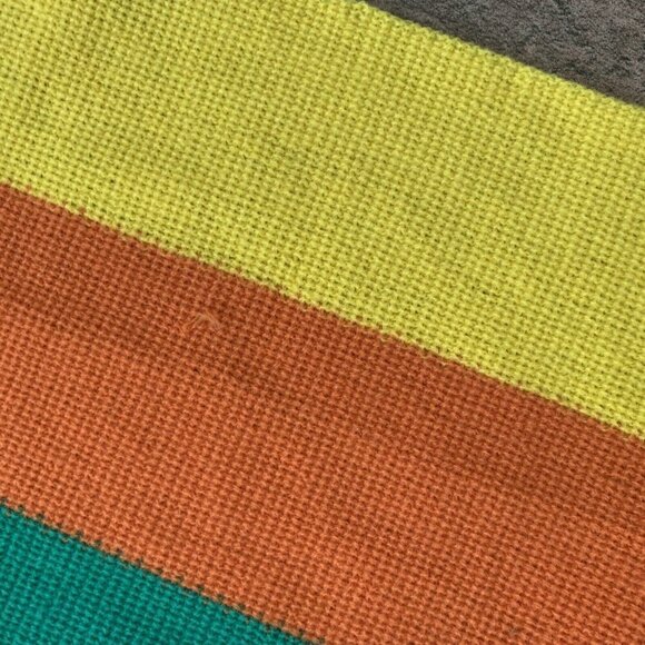 Retro 70’s Knit Scarf Orange Yellow Green Long 62” Acrylic Fringe - Picture 8 of 8